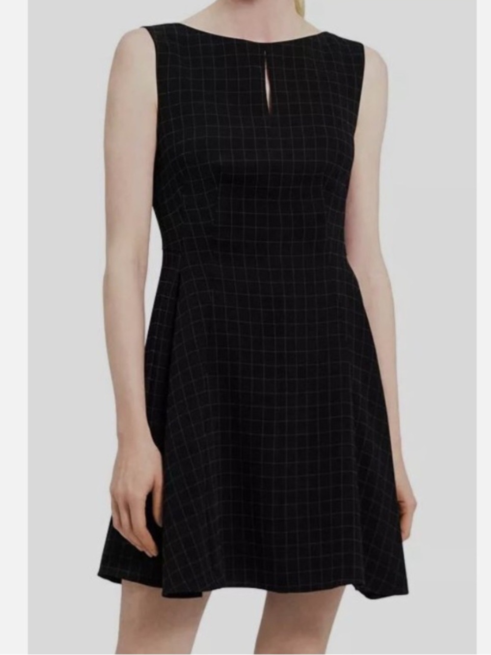 Theory Black Windowpane Dress